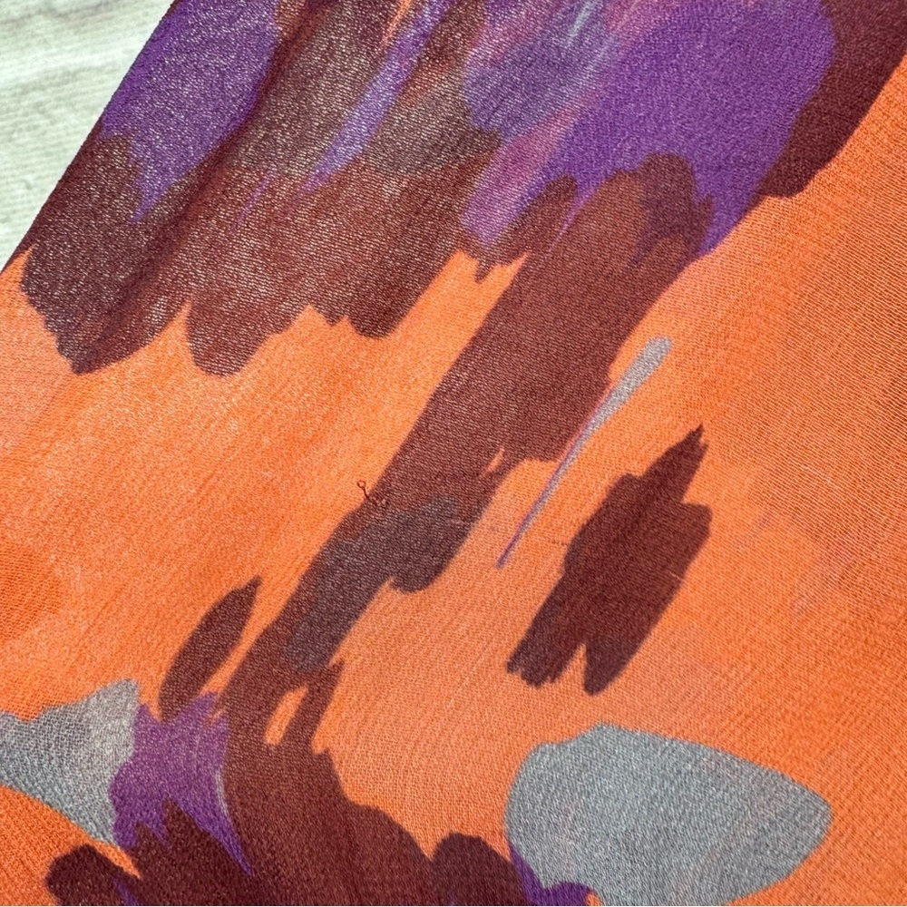 Velvet by Graham & Spencer Regina Printed Boho Dress Coral Orange Purple XS - Picture 16 of 16
